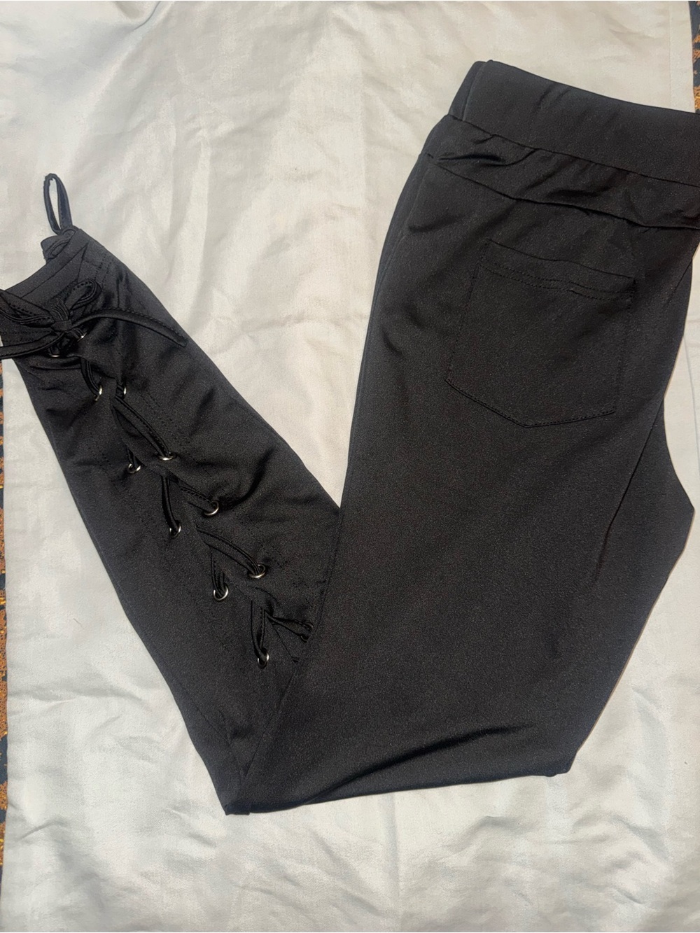 Black Lace-Up Leggings